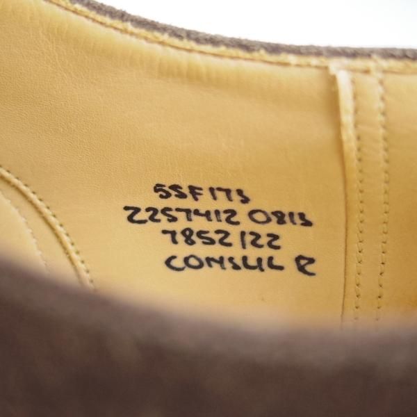 極美品★チャーチ 55F/UK5.5【現行定価￥155,100-★コンサル/CONSUL R】173ラスト/ストレートチップ/スエード/濃茶/Church's★i293
