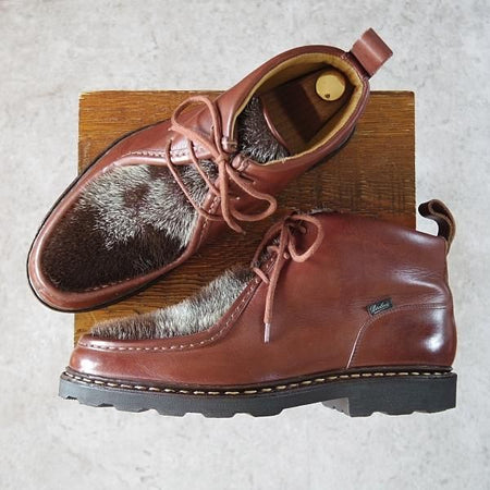 極上★パラブーツ SIZE 7.5【貴重★フォック仕様(アザラシの毛皮)/MUCY】ミューシー/チロリアンブーツ/リスレザー/マロン/Paraboot★i294