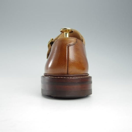 極美品★クロケット&ジョーンズ 6E【定価￥95,700-★ダイナイトソール仕様/HARROGATE】341ラスト/ダブルモンク/茶/Crockett&Jones★i295