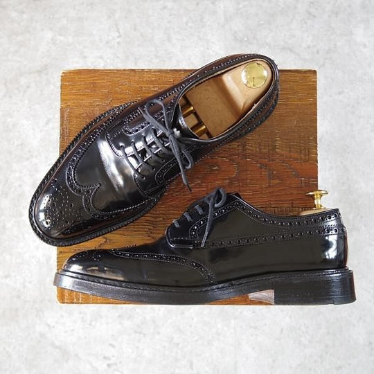 極上★チャーチ 55F/UK5.5【定価￥176,000-★グラフトン/GRAFTON】173ラスト/フルブローグ/黒/メンズ/Church's★i298