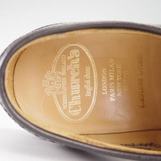 極上★チャーチ 55F/UK5.5【定価￥176,000-★グラフトン/GRAFTON】173ラスト/フルブローグ/黒/メンズ/Church's★i298