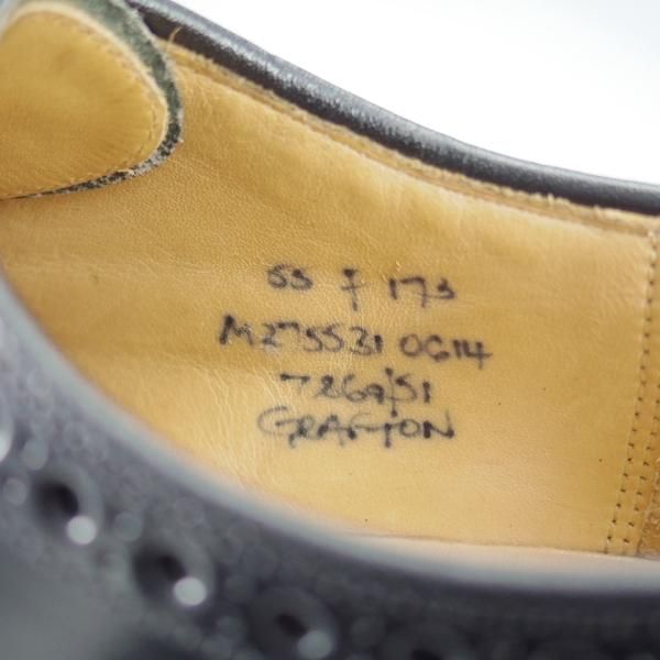 極上★チャーチ 55F/UK5.5【定価￥176,000-★グラフトン/GRAFTON】173ラスト/フルブローグ/黒/メンズ/Church's★i298