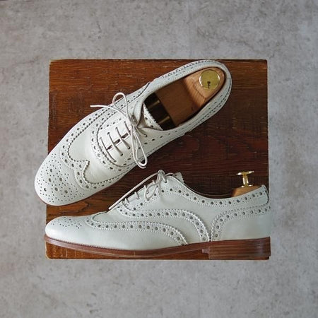 極上★チャーチ(レディース) SIZE 37【★BURWOOD 3W/バーウッド】フルブローグ/ナッパレザー/オフホワイト/Church's★i299