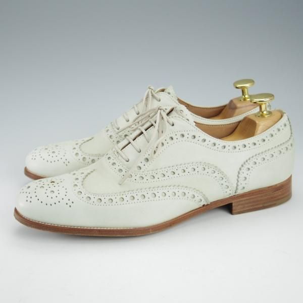 極上★チャーチ(レディース) SIZE 37【★BURWOOD 3W/バーウッド】フルブローグ/ナッパレザー/オフホワイト/Church's★i299