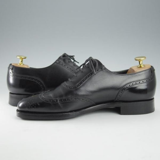 美品★クロケット&ジョーンズ 5.5E【★(英)ジョージクレバリー別注/GEORGE CLEVERLEY】フルブローグ/カーフ/黒/Crockett&Jones★i300
