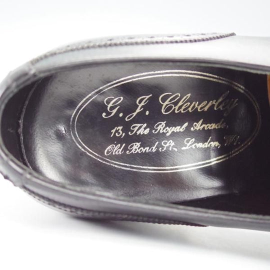 美品★クロケット&ジョーンズ 5.5E【★(英)ジョージクレバリー別注/GEORGE CLEVERLEY】フルブローグ/カーフ/黒/Crockett&Jones★i300