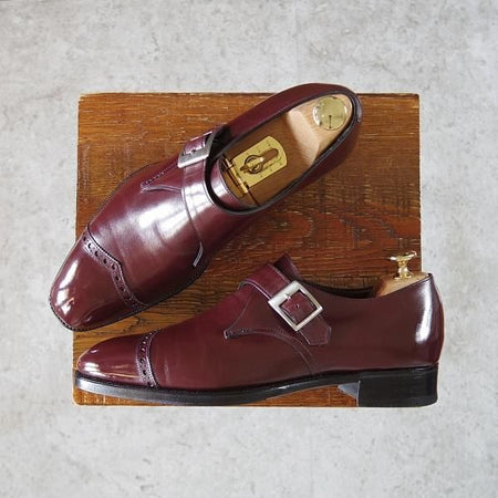 ★(英)ガジアーノ&ガーリング 5E【現行定価20万円以上★WINDSOR/モンクストラップ】MH71ラスト/カーフ/赤茶/メンズ/GAZIANO&GIRLING★i302