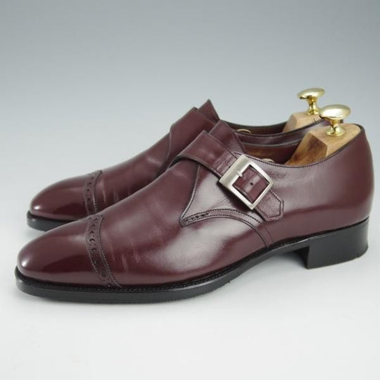 ★(英)ガジアーノ&ガーリング 5E【現行定価20万円以上★WINDSOR/モンクストラップ】MH71ラスト/カーフ/赤茶/メンズ/GAZIANO&GIRLING★i302