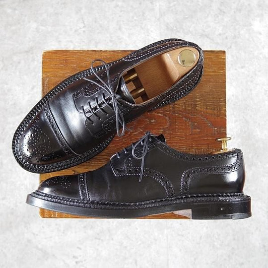 極上★(英)アルフレッド・サージェント SIZE 7【貴重★(仏)BOWEN別注/トリプルソール】WOODBURY/セミブローグ/黒/Alfred Sargent★i303