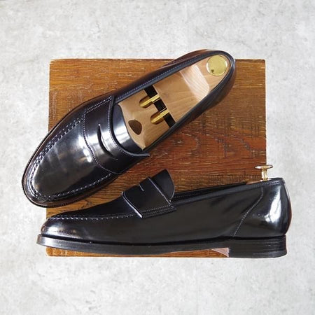 極上★クロケット&ジョーンズ 8E【定価￥123,200-★コードバン/濃紺/HARVARD】314ラスト/コインローファー/Crockett&Jones★i305