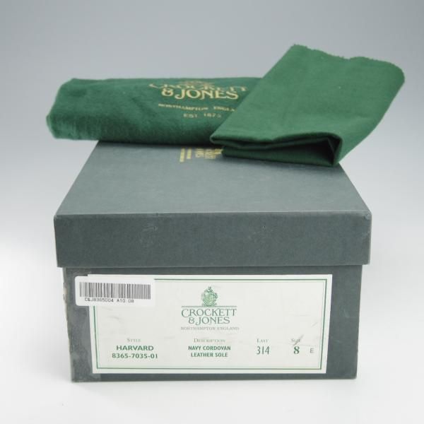 極上★クロケット&ジョーンズ 8E【定価￥123,200-★コードバン/濃紺/HARVARD】314ラスト/コインローファー/Crockett&Jones★i305
