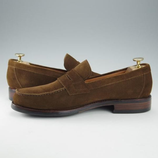 極上★(スペイン製)YANKO/ヤンコ SIZE 7【モデル定価￥46,200-★コインローファー/14464】スエード/茶/メンズ★i314