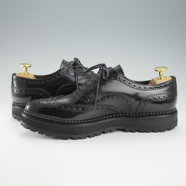 極美品★チャーチ(レディース) SIZE 37【★INDIGO/インディゴ】フルブローグ/ポリッシュドバインダーカーフ/黒/Church's★i316