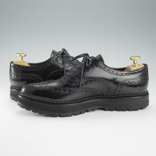 極美品★チャーチ(レディース) SIZE 37【★INDIGO/インディゴ】フルブローグ/ポリッシュドバインダーカーフ/黒/Church's★i316