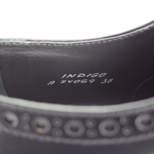 極美品★チャーチ(レディース) SIZE 37【★INDIGO/インディゴ】フルブローグ/ポリッシュドバインダーカーフ/黒/Church's★i316