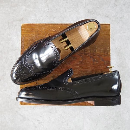 ★(英)グレンソン 8D【上級★G-ONEライン/G1】ローファー/111415/スリッポン/ポリッシュレザー/黒/メンズ/GRENSON★i317