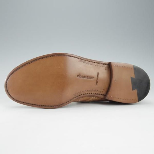 ほぼ試着程度★(恵比寿)ショセ SIZE 26【貴重★コードバン仕様/ナチュラルカラー】C-756/フルブローグ/薄茶/メンズ/chausser★i320