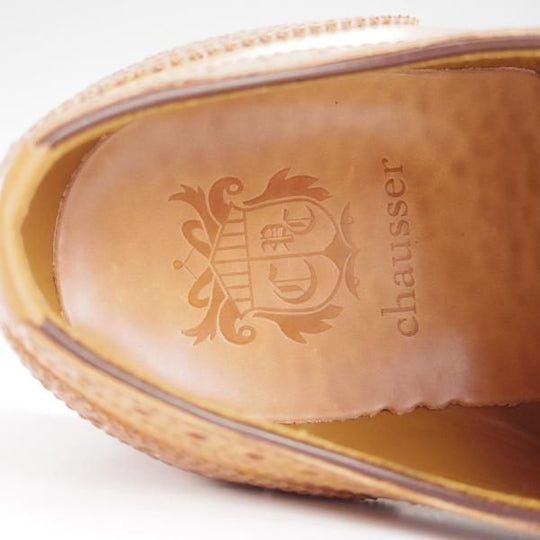 ほぼ試着程度★(恵比寿)ショセ SIZE 26【貴重★コードバン仕様/ナチュラルカラー】C-756/フルブローグ/薄茶/メンズ/chausser★i320