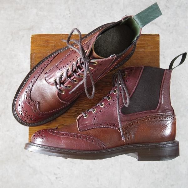 極上★トリッカーズ SIZE 7【貴重★鹿革×クーズー革/(神奈川)B.A.T別注】ダイナイトソール/ELLIS/ブーツ/茶×赤茶/Tricker's★i321