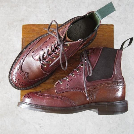 極上★トリッカーズ SIZE 7【貴重★鹿革×クーズー革/(神奈川)B.A.T別注】ダイナイトソール/ELLIS/ブーツ/茶×赤茶/Tricker's★i321