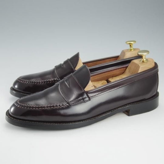 極美品★オールデン 8.5D【貴重★コードバン/ブルックスブラザーズ別注】34379/コインローファー/赤茶/BROOKS BROTHERS/Alden★i322