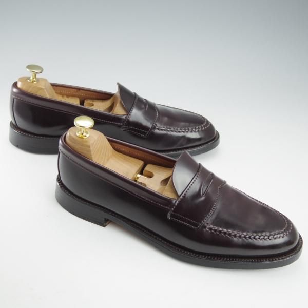 極美品★オールデン 8.5D【貴重★コードバン/ブルックスブラザーズ別注】34379/コインローファー/赤茶/BROOKS BROTHERS/Alden★i322