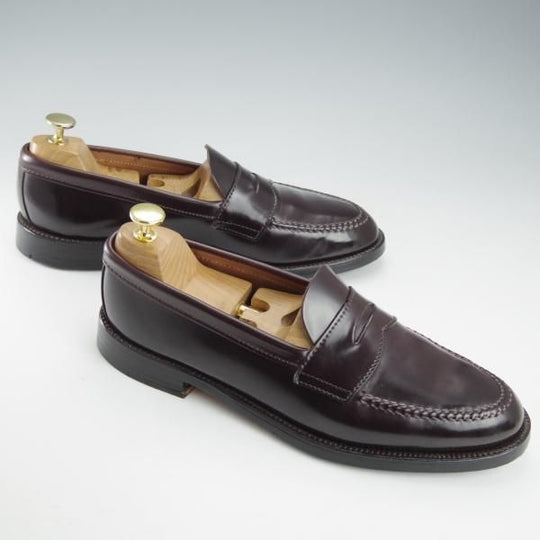 極美品★オールデン 8.5D【貴重★コードバン/ブルックスブラザーズ別注】34379/コインローファー/赤茶/BROOKS BROTHERS/Alden★i322