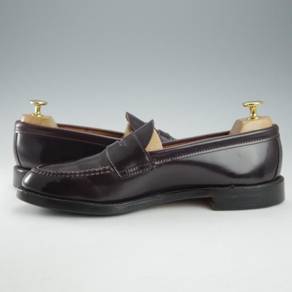 極美品★オールデン 8.5D【貴重★コードバン/ブルックスブラザーズ別注】34379/コインローファー/赤茶/BROOKS BROTHERS/Alden★i322