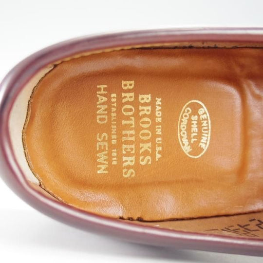 極美品★オールデン 8.5D【貴重★コードバン/ブルックスブラザーズ別注】34379/コインローファー/赤茶/BROOKS BROTHERS/Alden★i322