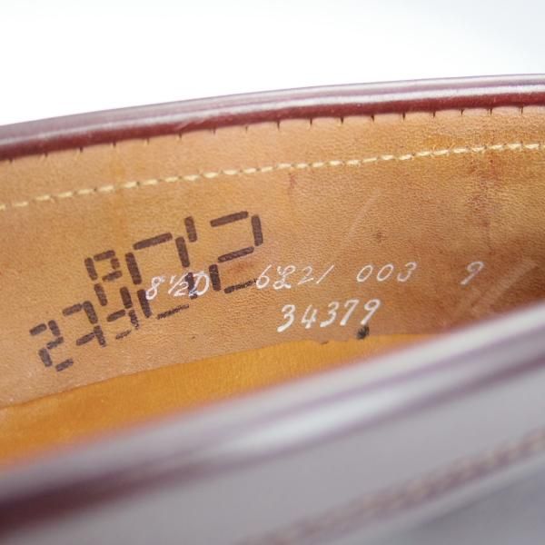 極美品★オールデン 8.5D【貴重★コードバン/ブルックスブラザーズ別注】34379/コインローファー/赤茶/BROOKS BROTHERS/Alden★i322