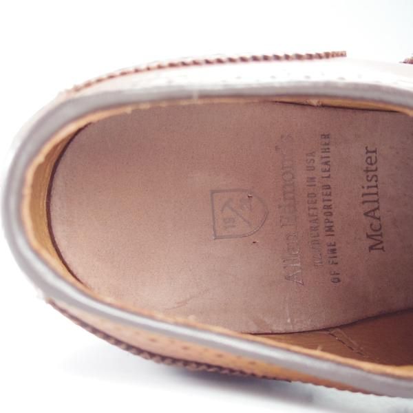 未使用★(米)アレンエドモンズ 6E【現行定価8.5万円程度★McAllister/フルブローグ】カーフ/茶/メンズ/ALLEN EDMONDS★i325