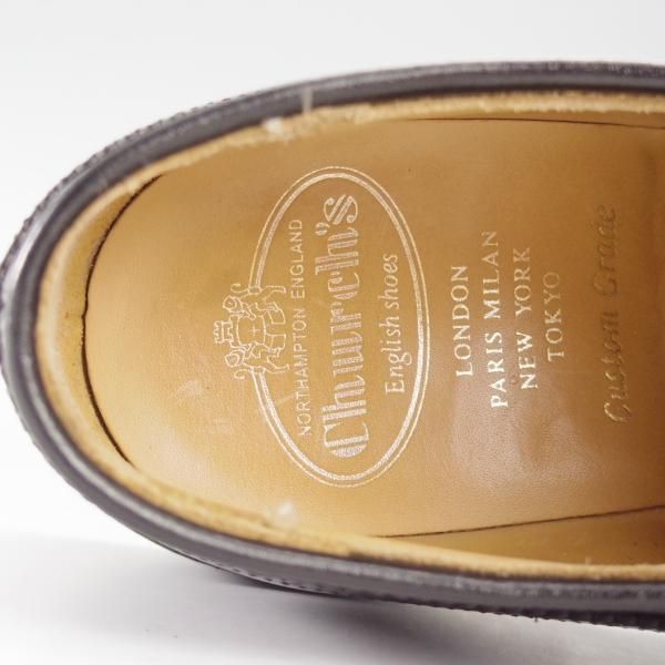 極美品★チャーチ 65F/UK6.5【定価￥181,500-★グラフトン/GRAFTON】173ラスト/フルブローグ/黒/メンズ/Church's★i328