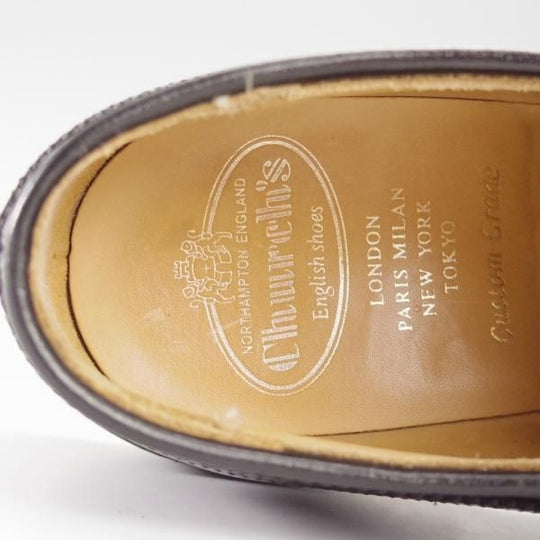 極美品★チャーチ 65F/UK6.5【定価￥181,500-★グラフトン/GRAFTON】173ラスト/フルブローグ/黒/メンズ/Church's★i328