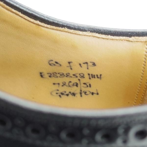 極美品★チャーチ 65F/UK6.5【定価￥181,500-★グラフトン/GRAFTON】173ラスト/フルブローグ/黒/メンズ/Church's★i328