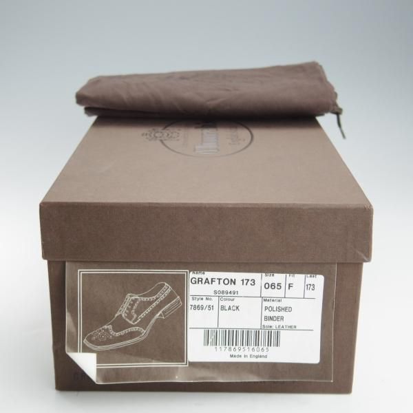 極美品★チャーチ 65F/UK6.5【定価￥181,500-★グラフトン/GRAFTON】173ラスト/フルブローグ/黒/メンズ/Church's★i328