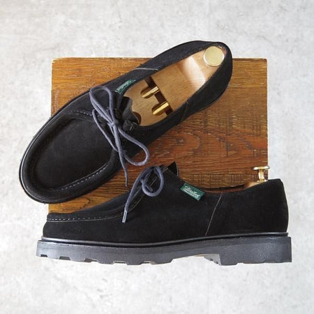 ★パラブーツ SIZE 42【現行定価￥79,200-★ミカエル/MICHAEL】チロリアンシューズ/スエード/NOIR/黒/Paraboot★i330