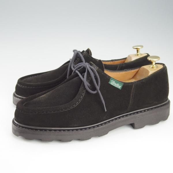 ★パラブーツ SIZE 42【現行定価￥79,200-★ミカエル/MICHAEL】チロリアンシューズ/スエード/NOIR/黒/Paraboot★i330