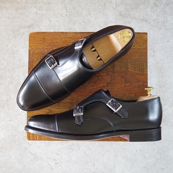 未使用★(英)アルフレッド・サージェント UK6.5【★DARCY/ダブルモンク】カーフ/黒/メンズ/Alfred Sargent★i332