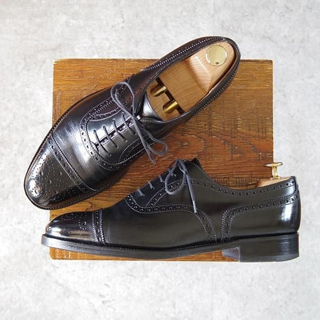 美品★J.M.ウェストン 8E【現行定価￥148,500-★310/セミブローグ】11ラスト/カーフ/黒/メンズ/Weston/ウエストン★i334
