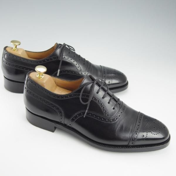 美品★J.M.ウェストン 8E【現行定価￥148,500-★310/セミブローグ】11ラスト/カーフ/黒/メンズ/Weston/ウエストン★i334