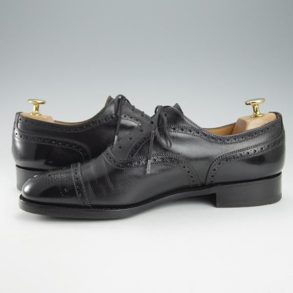 美品★J.M.ウェストン 8E【現行定価￥148,500-★310/セミブローグ】11ラスト/カーフ/黒/メンズ/Weston/ウエストン★i334