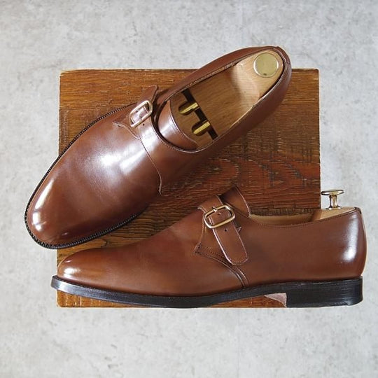 極上★チャーチ 85F/UK8.5【現行定価￥158,400-★73ラスト/BECKET/ベケット】モンクストラップ/ネバダカーフ/茶/Church's★i338