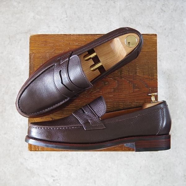 極美品★(スペイン製)YANKO/ヤンコ SIZE 7【★グッドイヤーウェルテッド製法/コインローファー】14802/グレインレザー/濃茶/メンズ★i339