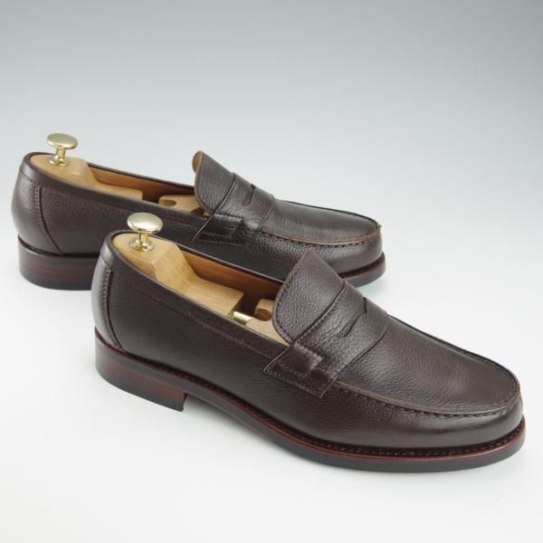 極美品★(スペイン製)YANKO/ヤンコ SIZE 7【★グッドイヤーウェルテッド製法/コインローファー】14802/グレインレザー/濃茶/メンズ★i339