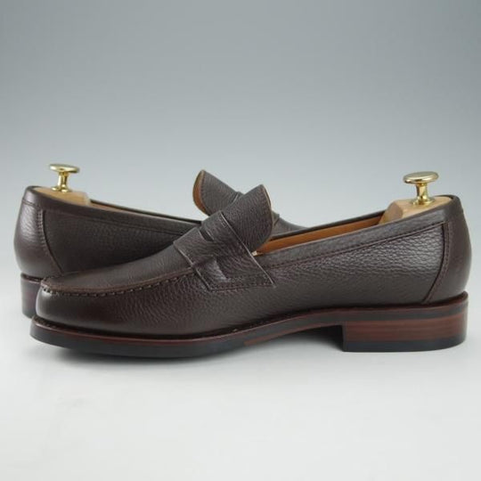 極美品★(スペイン製)YANKO/ヤンコ SIZE 7【★グッドイヤーウェルテッド製法/コインローファー】14802/グレインレザー/濃茶/メンズ★i339