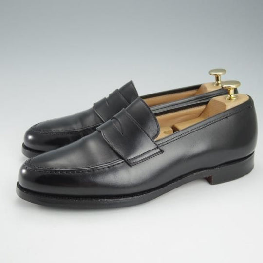 極上★クロケット&ジョーンズ 7.5E【定価￥83,600-★ビームスF別注/MAINE】376ラスト/コインローファー/黒/BEAMS/Crockett&Jones★i340