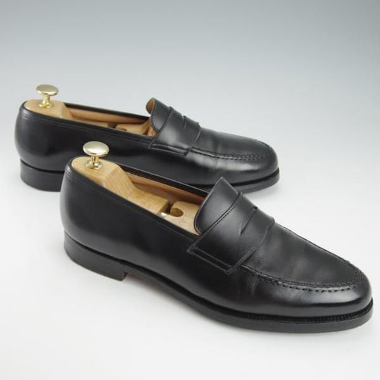 極上★クロケット&ジョーンズ 7.5E【定価￥83,600-★ビームスF別注/MAINE】376ラスト/コインローファー/黒/BEAMS/Crockett&Jones★i340