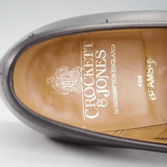 極上★クロケット&ジョーンズ 7.5E【定価￥83,600-★ビームスF別注/MAINE】376ラスト/コインローファー/黒/BEAMS/Crockett&Jones★i340