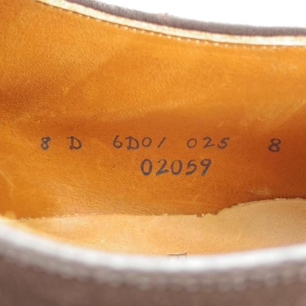 未使用★オールデン 8D【定価10万円程度★ブルックスブラザーズ別注/02059】ストレートチップ/スエード/BROOKS BROTHERS/Alden★i342