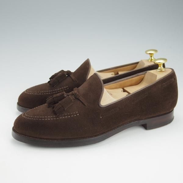 極上★クロケット&ジョーンズ 6E【定価￥75,900-★CAVENDISH 3/ビームスF別注】タッセルローファー/スエード/濃茶/Crockett&Jones★i347
